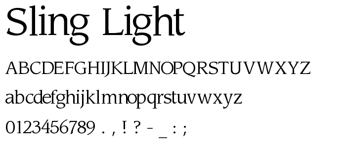Sling Light font